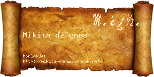 Mikita Ágnes névjegykártya